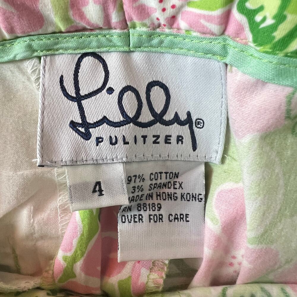 Vintage Lilly Pulitzer Shorts Womens 4 Culotte High-Rise Fairy Floral Whimsical - Picture 3 of 7